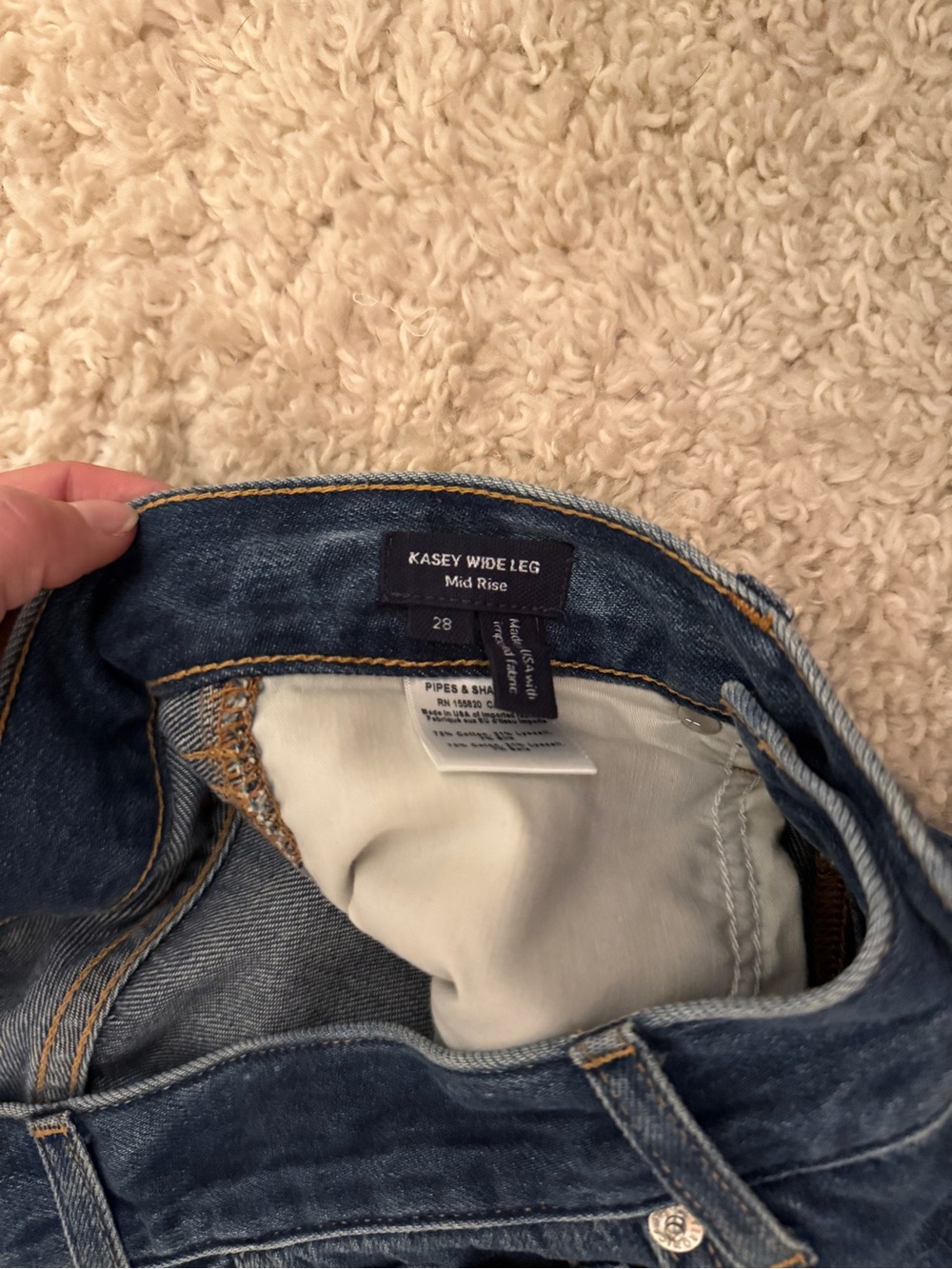 Veronica Beard Kasey Wide Leg Mid Rise Jeans - Picture 2 of 2